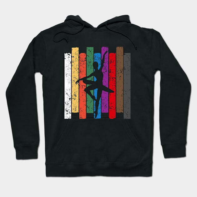 Retro Ballet Silhouette Hoodie by LetsBeginDesigns